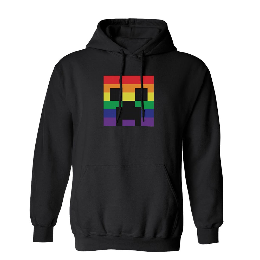 Image of Minecraft Rainbow Creeper Fleece Hooded Sweatshirt