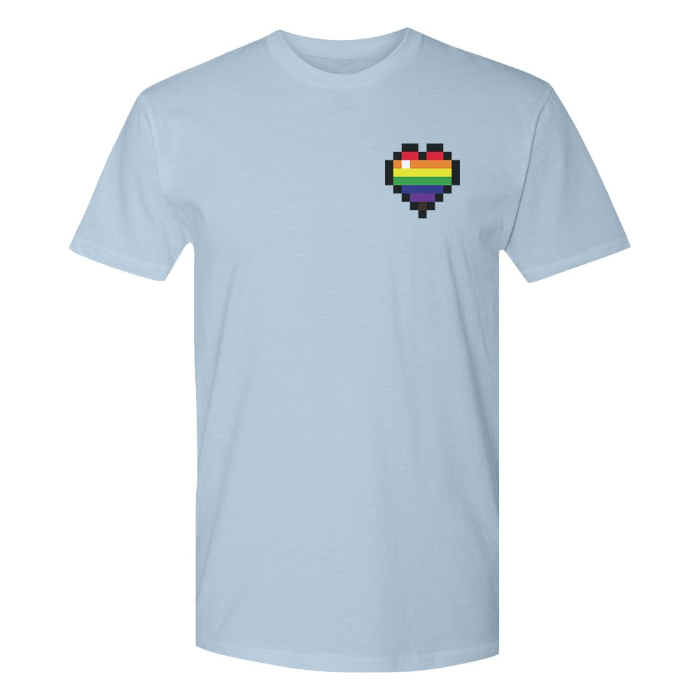 Image of Minecraft Rainbow Heart Adult Short Sleeve T-Shirt