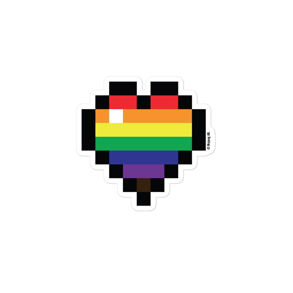Image of Minecraft Rainbow Heart Die Cut Sticker