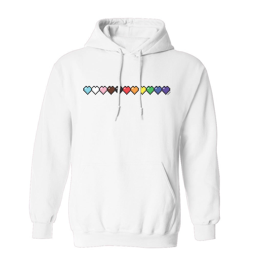 Image of Minecraft Rainbow Life Bar Fleece Hooded Sweatshirt