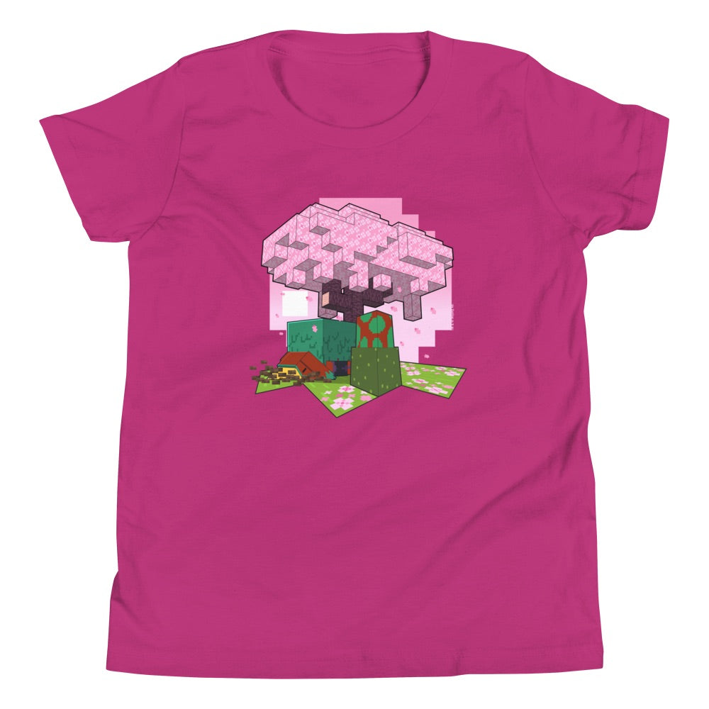 Image of Minecraft Trails & Tales Cherry Blossom Sniffer Kids T-Shirt