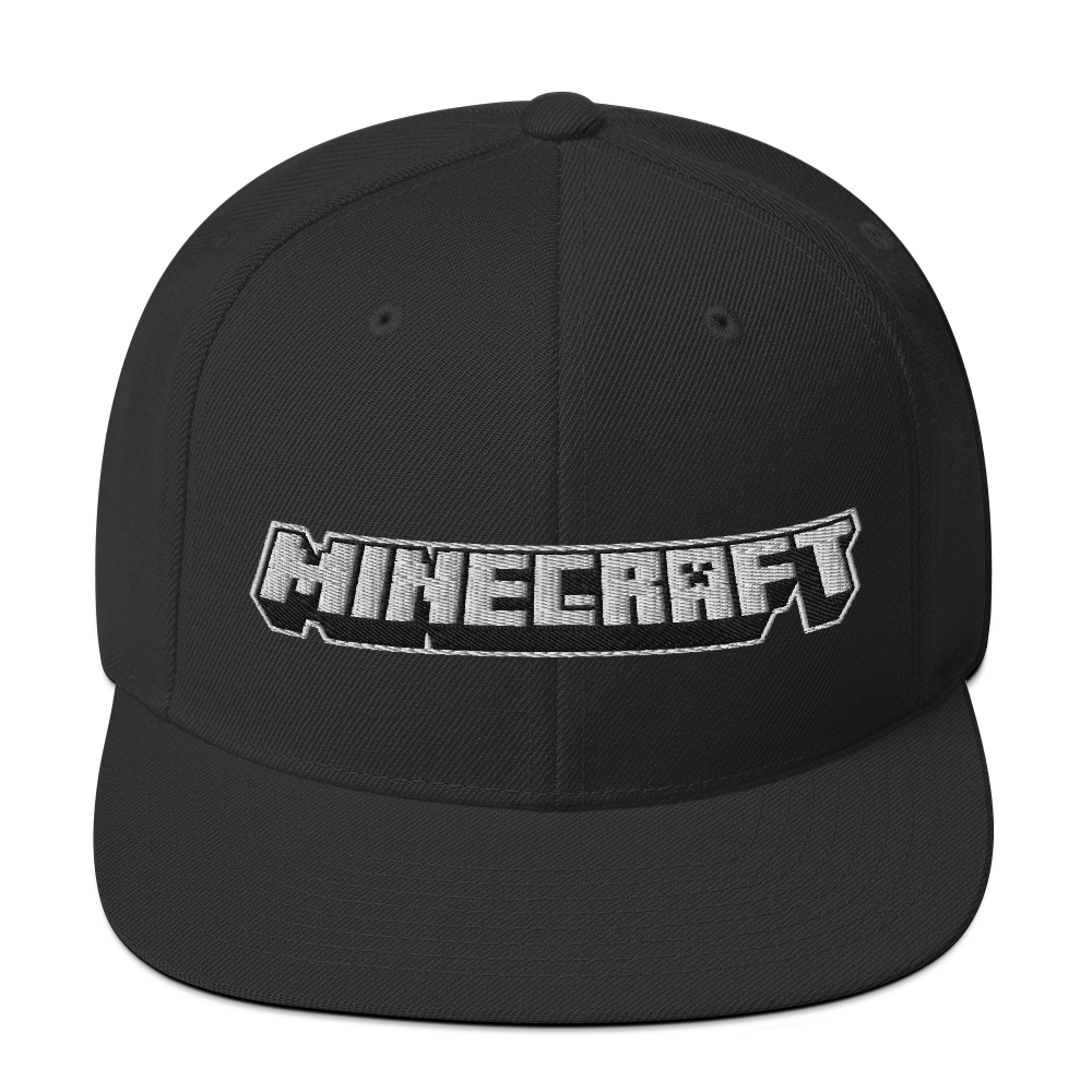 Image of Minecraft Logo Embroidered Flat Bill Hat