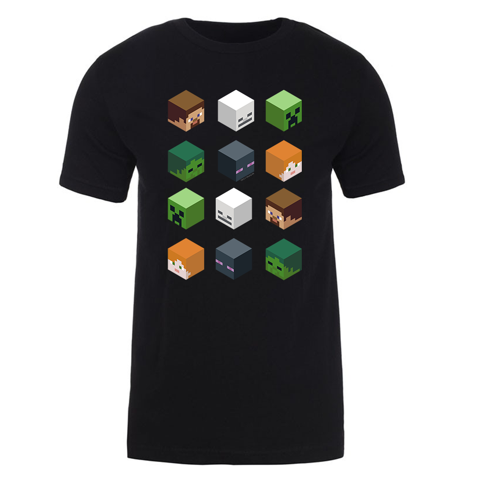 Image of Minecraft Character Blocks Adult Short Sleeve T-Shirt