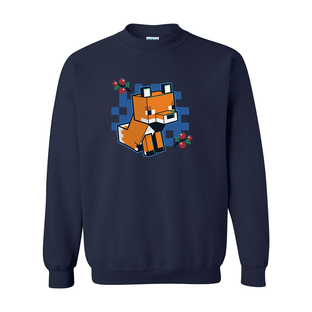 Image of Minecraft Jolly Mobs Fox With Berries Fleece Crewneck Sweatshirt