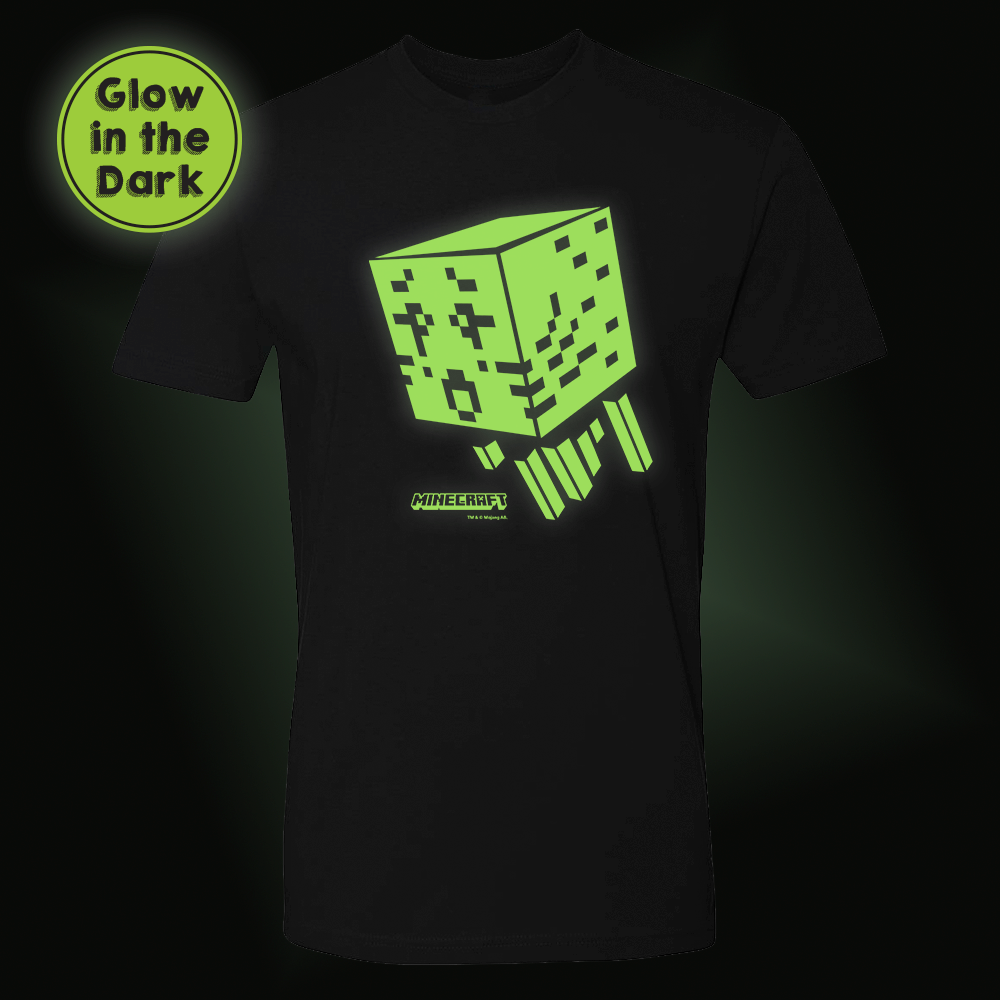 Image of Minecraft Ghast Glow In The Dark Adult Short Sleeve T-Shirt
