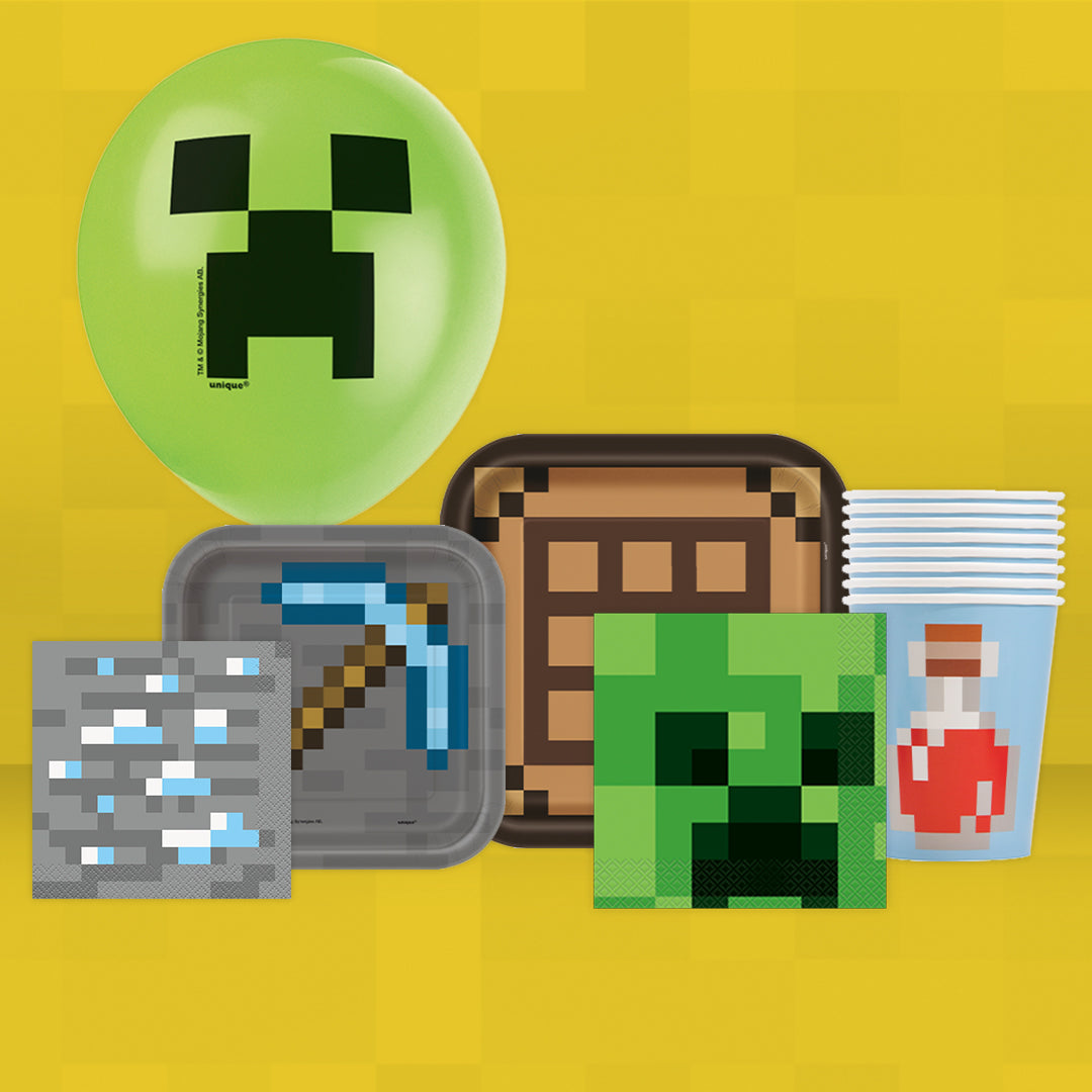 Image of Minecraft Party Supply Bundle for 16 Guests