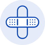 Icon of two Bandaids in the shape of a health cross