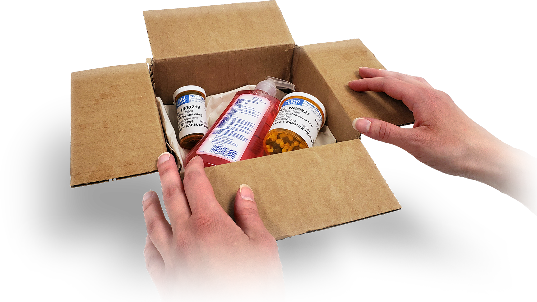An open box with a delivery