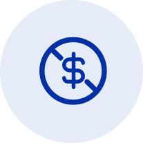 Icon with Dollar symbol with line through it