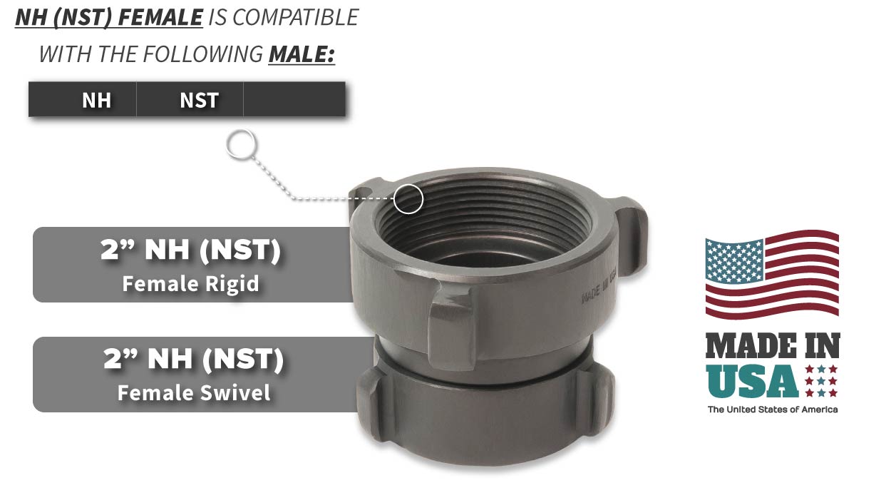 2 Inch NH-NST Female Swivel x 2 Inch NH-NST Female Rigid Compatibility Thread Chart