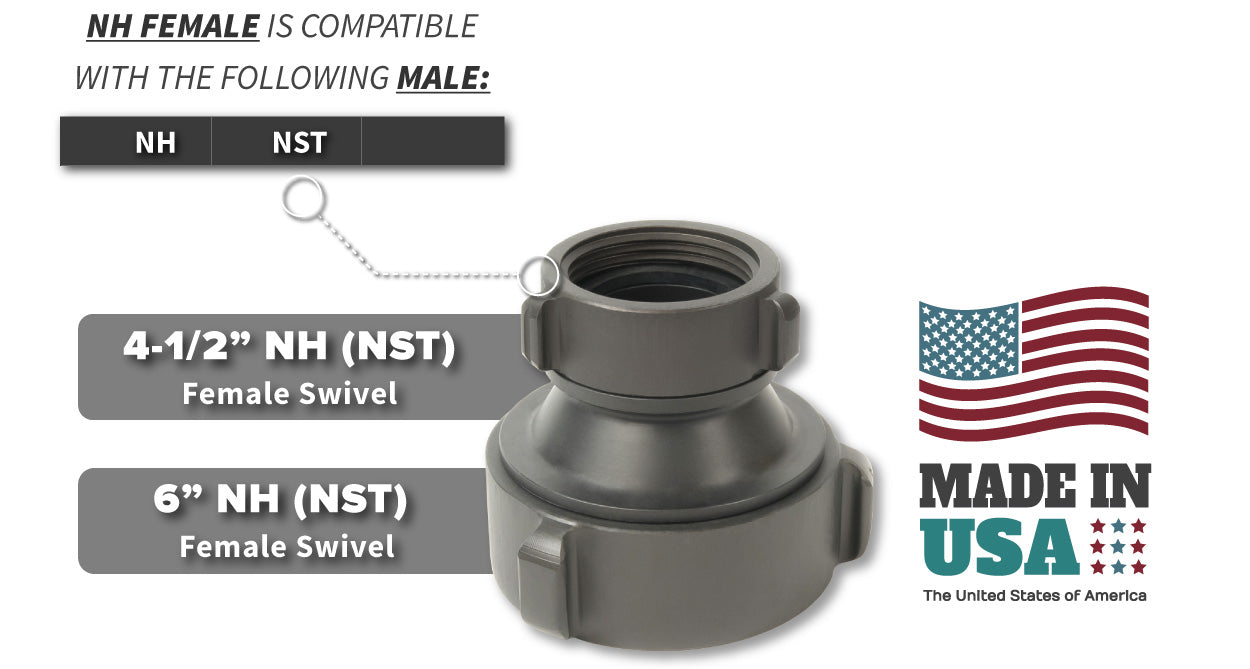 4.5 Inch NH-NST Female x 6 Inch NH-NST Female Compatibility Thread Chart