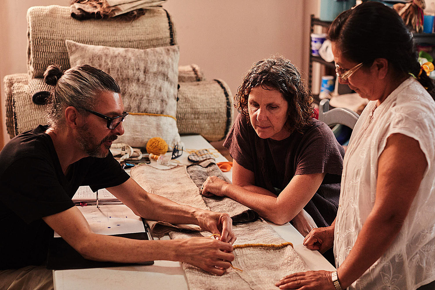  In the studio — a melding of natural fibres, tradition and culture