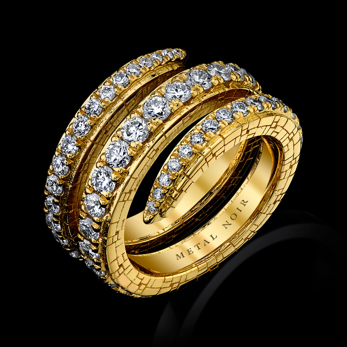 Spiral Collection 18k Gold Spiral Ring with Diamonds