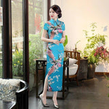 Robe Chinoise <br> Turquoise Longue