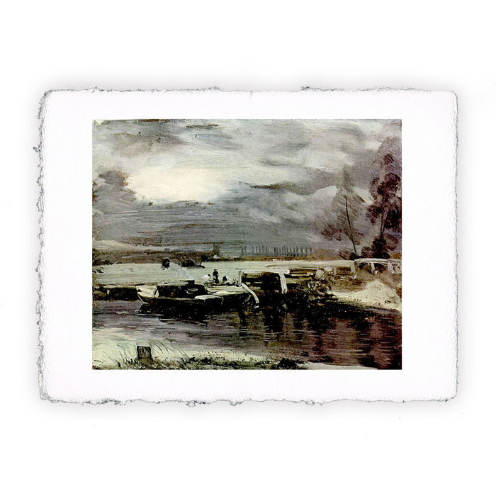 Stampa di John Constable - Barche al pontile - 1811