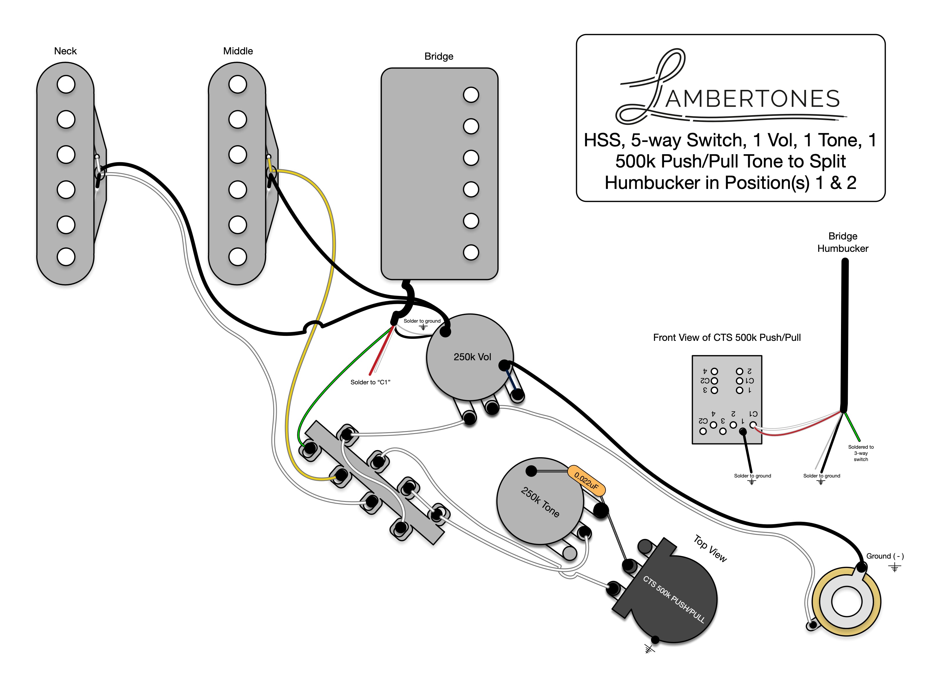 Wiring Diagrams - Humbucker – Lambertones Pickups