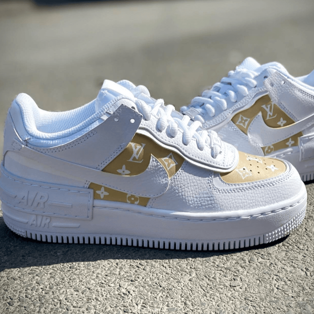 Brown and cream Louis Vuitton Air Force 1 Custom - Owl Fashion Shop