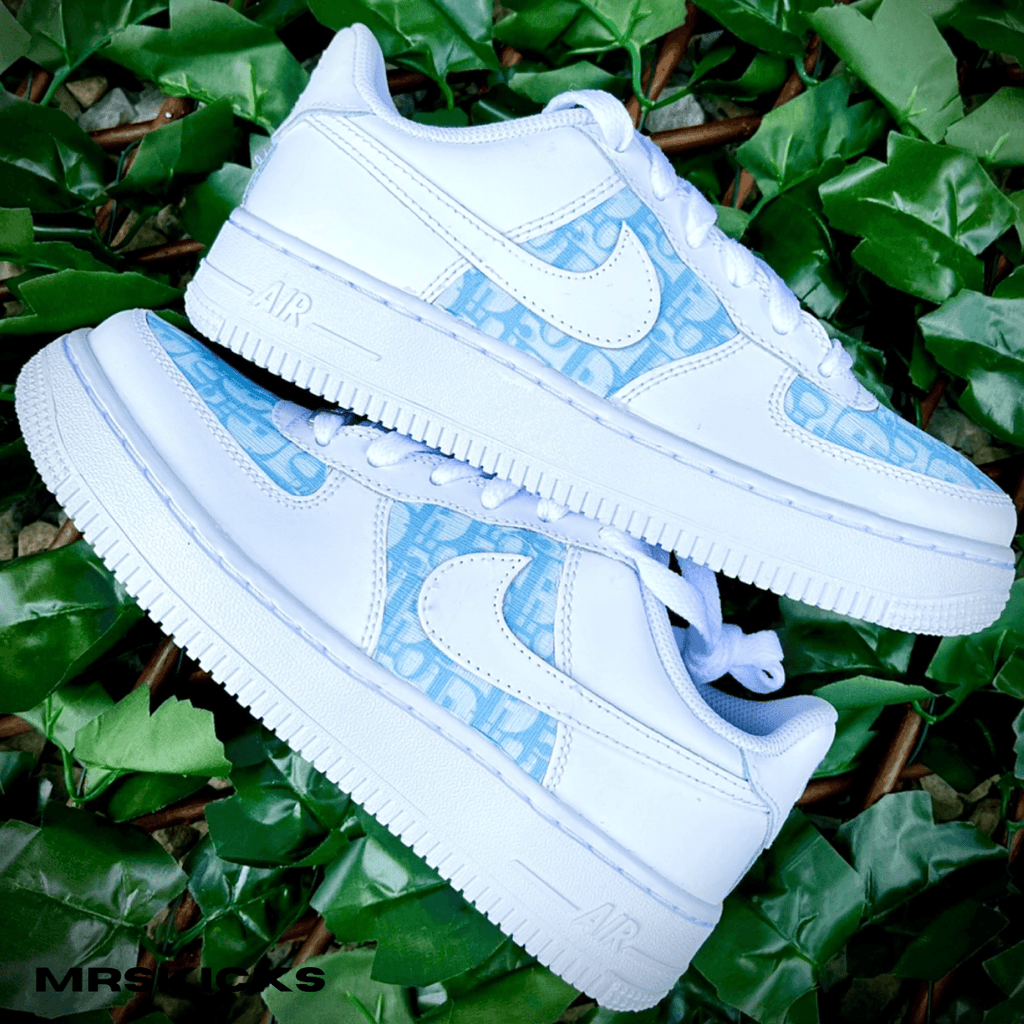 Air Force 1 White & Blue Gucci AF1 - Dripside Customs UK