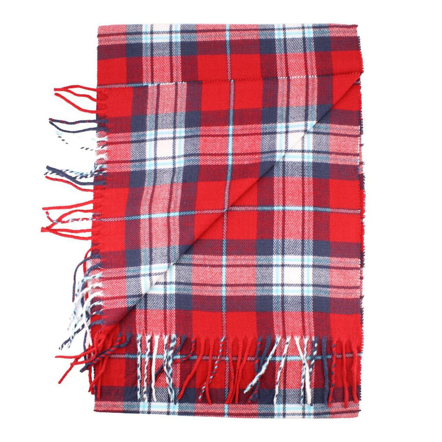 PLAID SCARF GIFT RED/BLUE
