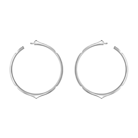 The Aura White Gold Hoop Earrings