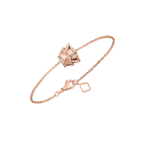 Rose of Hope - Satin Rose Gold and Diamond Pendant