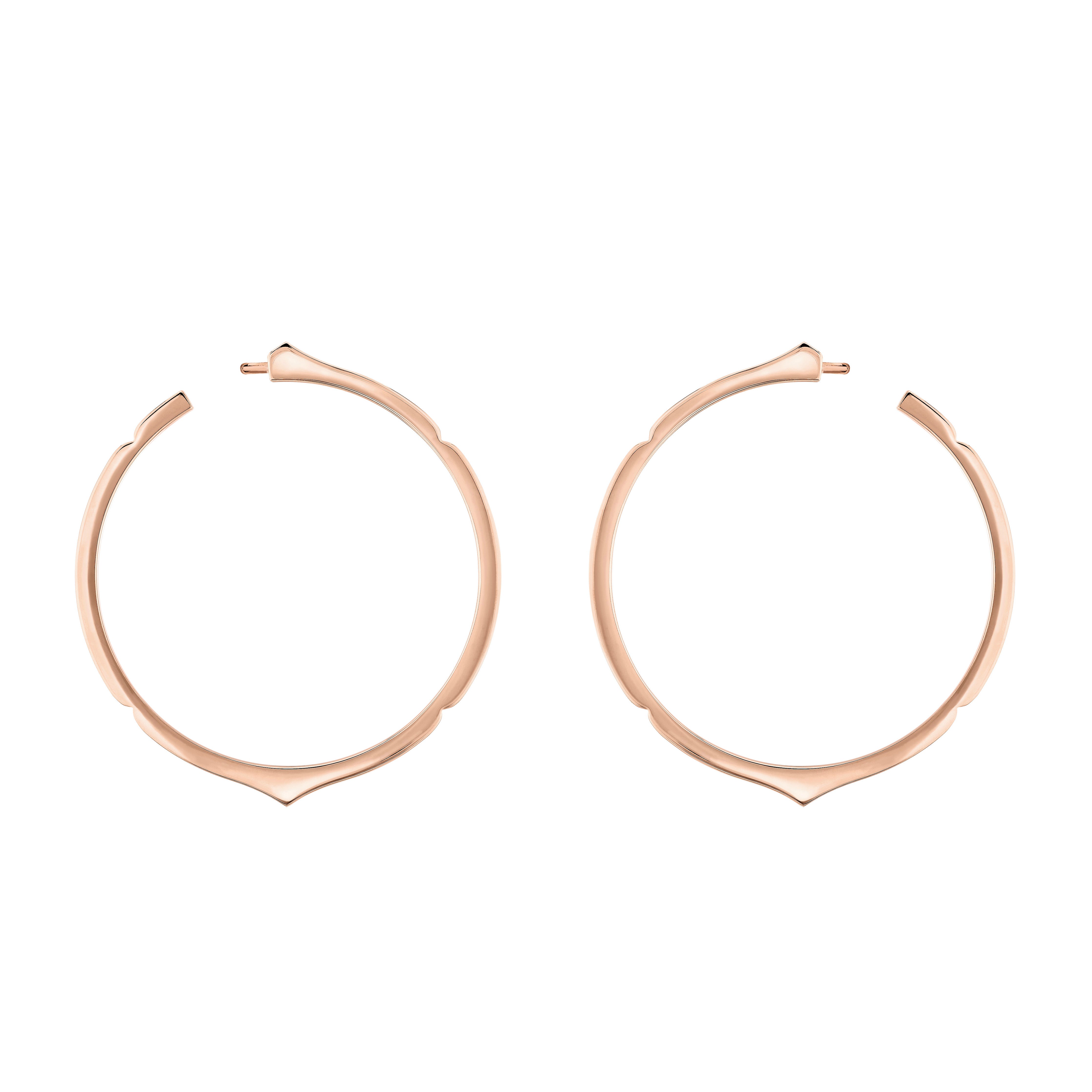 The Aura Hoop Earrings in Rose Gold