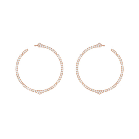 Boucles d'oreilles cerceau Aura en or blanc