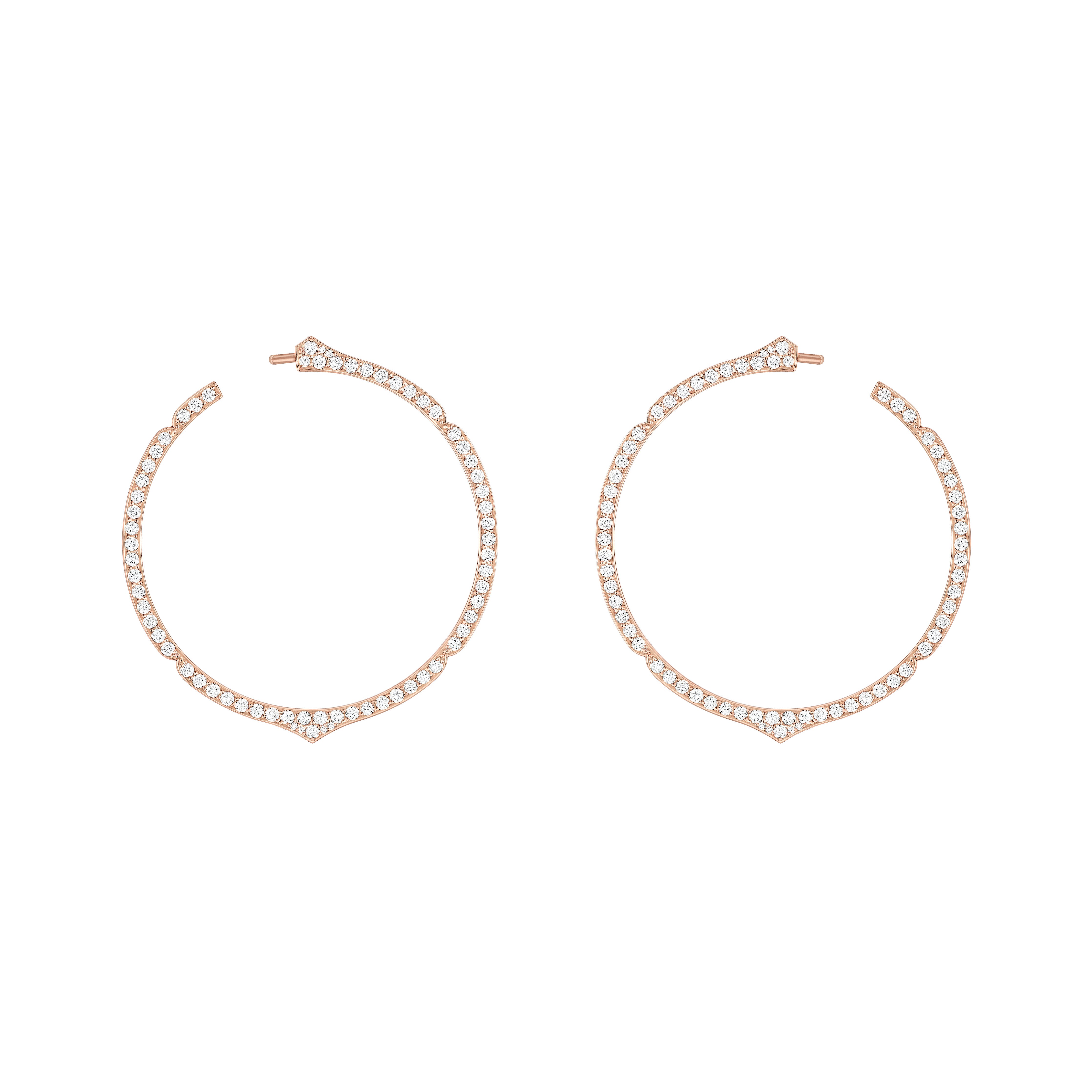 Aura Diamond Hoop Earrings in Rose Gold