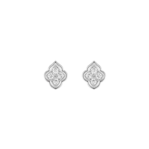 The Luce 4-Diamond Stud Earring in White Gold