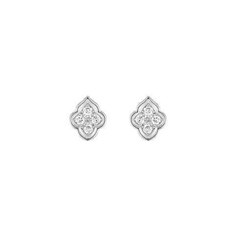 The Luce Stud 4-Diamond Earrings in White Gold
