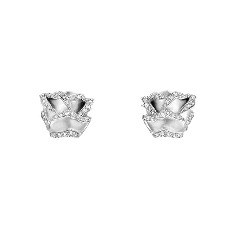 Trending Jewelry - The Rose of Hope Earrings in White Gold