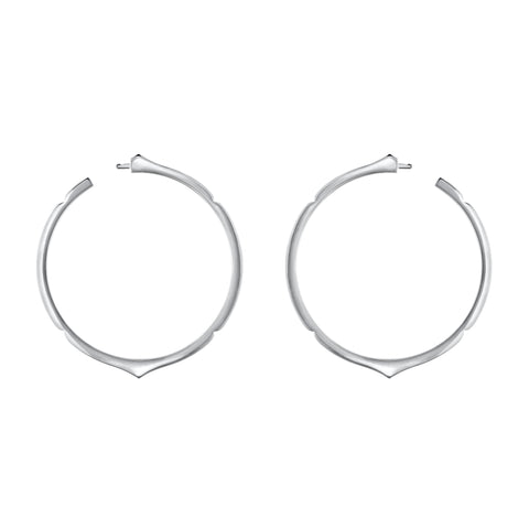 The Aura Hoop Earrings in White Gold