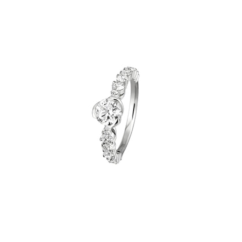 Le I Do Solitaire en or blanc avec sertissage de diamants