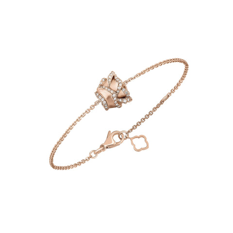 Rose of Hope - Satin Rose Gold and Diamond Bracelet