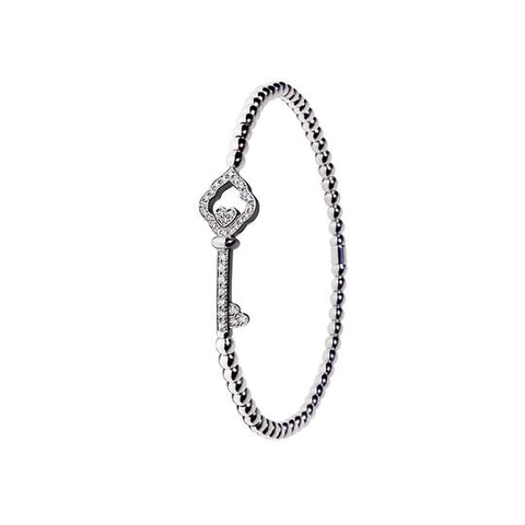 The Key - Bracciale Stretch Oro Bianco e Diamanti 