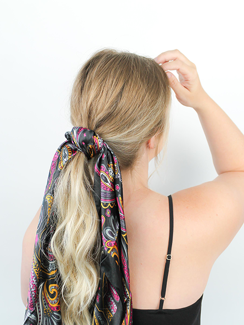 Black Retro Paisley Hair Scarf