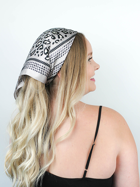 Grey Leopard Hair Scarf