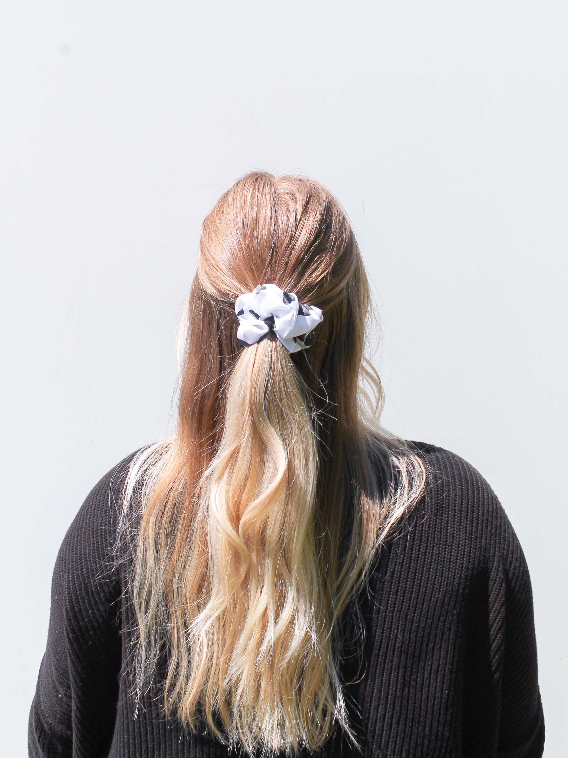 Holy Cow Print Satin Scrunchie