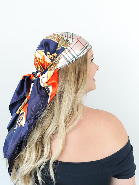 Luxe Navy Hair Scarf