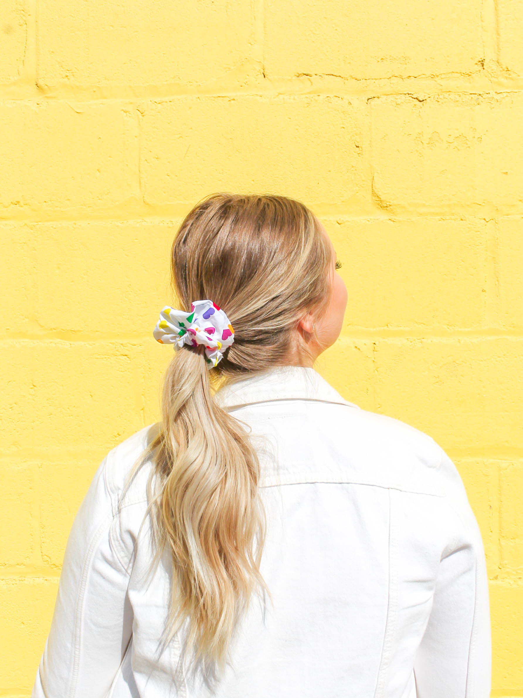 Rainbow Love Heart Scrunchie