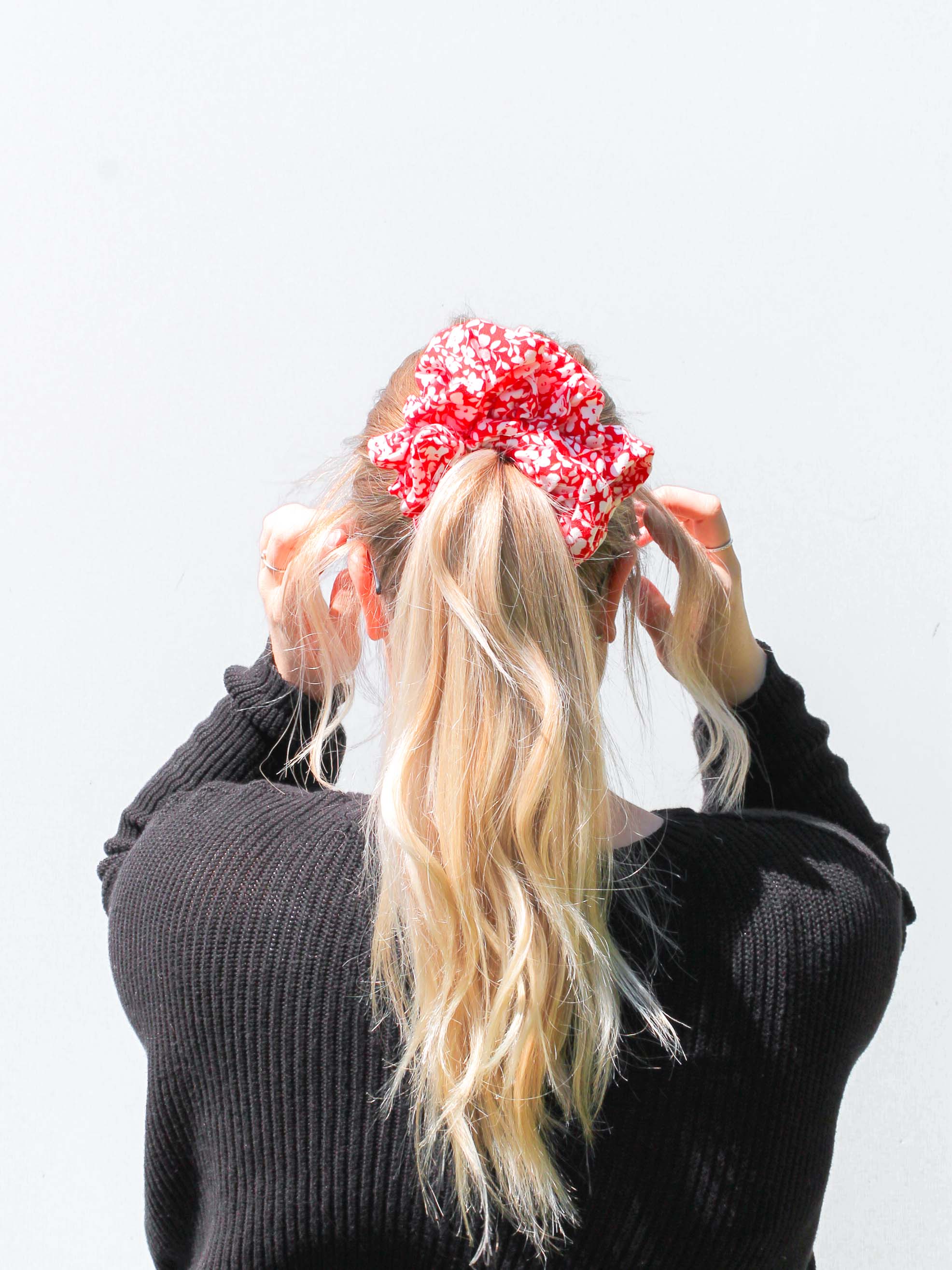 True North Red Floral Scrunchie