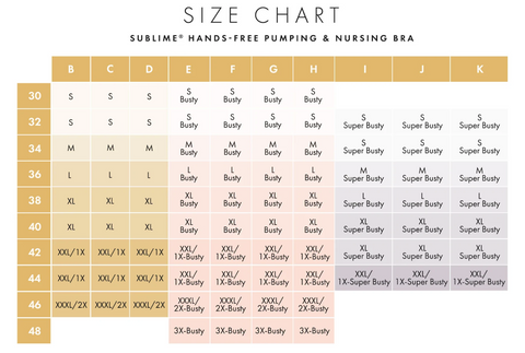 Size Chart - Sublime – Close to the Heart