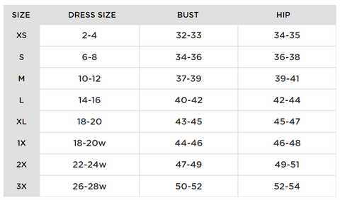Size Chart - Cuddl Duds – Close to the Heart