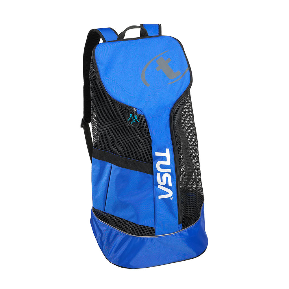 blue mesh backpack