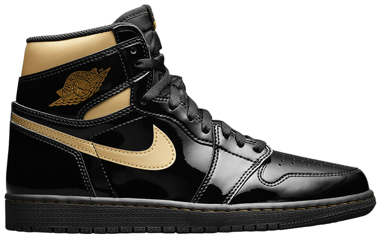 jordan 1 patent black gold