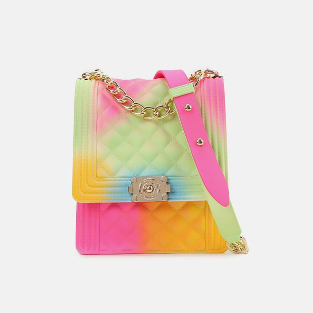 Multi-color Rainbow Jelly Crossbody Handbag