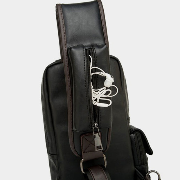 Retro Anti-theft Multi-Pocket Large Capacity Sling Bag