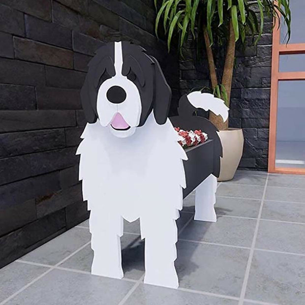 Handmade Poodle Dog Planter 3D PVC Pet Planters Decorative Gardener