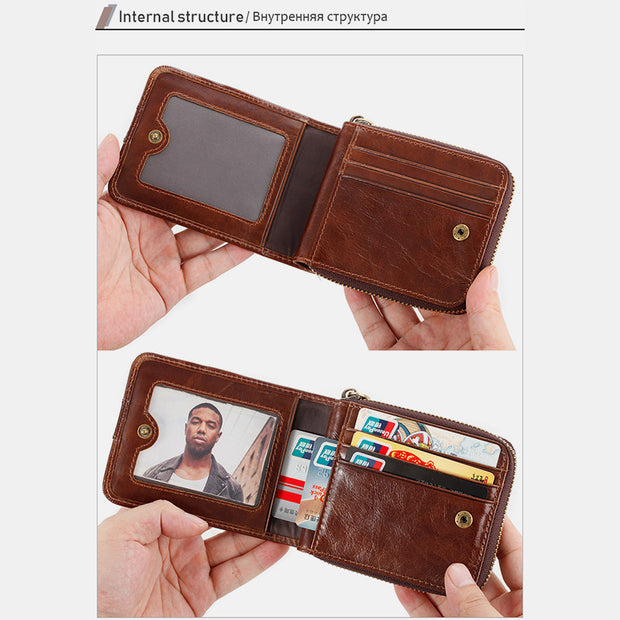 Multi-Slot Retro RFID Mini Wallet
