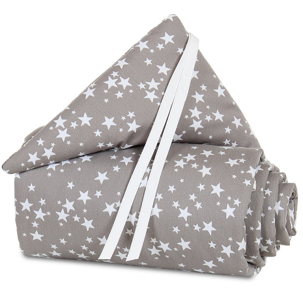 babybay ® Dosel de cuna piqué con cinta Estampado Estrella taupe estrellas  blanco 